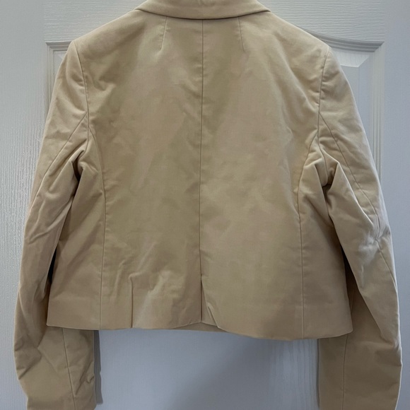 J.Crew cropped double-breasted blazer in luxe cotton velvet,size 10, beige - Picture 5 of 6